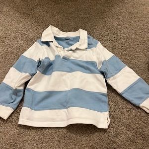 Boys Blue and White Striped Long Sleeve